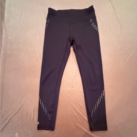 Black Athleta Leggings with Reflective Stripes Size Small - Picture 3 of 7